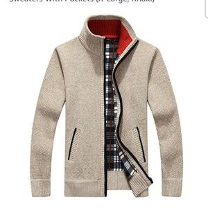 Men's sweater lined with fleece